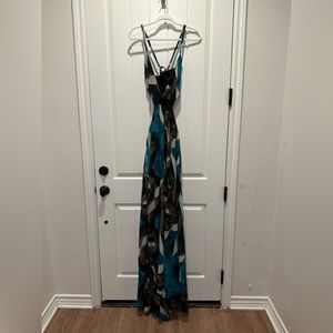 FashionNova Teal Black Cut-out Dress